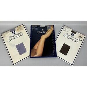 GIVENCHY Lot of 3 Pantyhose Sz A 572 Black, 157 Brown, 510 Lilac Vtg NOS